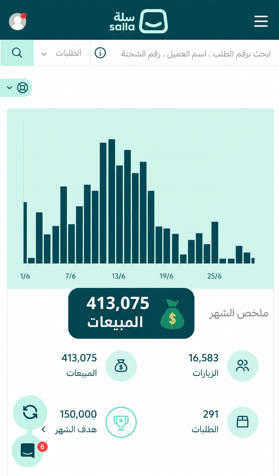 لوحة التحكم - المتجر
